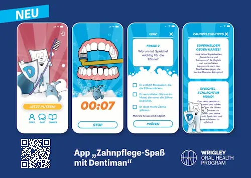 Übersicht der App „Zahnpflegespaß mit Dentiman”